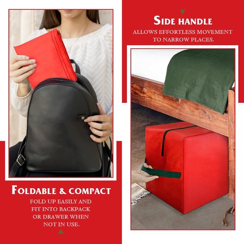 Christmas Tree Storage Bag - 7.5ft Waterproof Oxford Material with Durable Handles & Zipper | Protects from Moisture & Dust (Red)