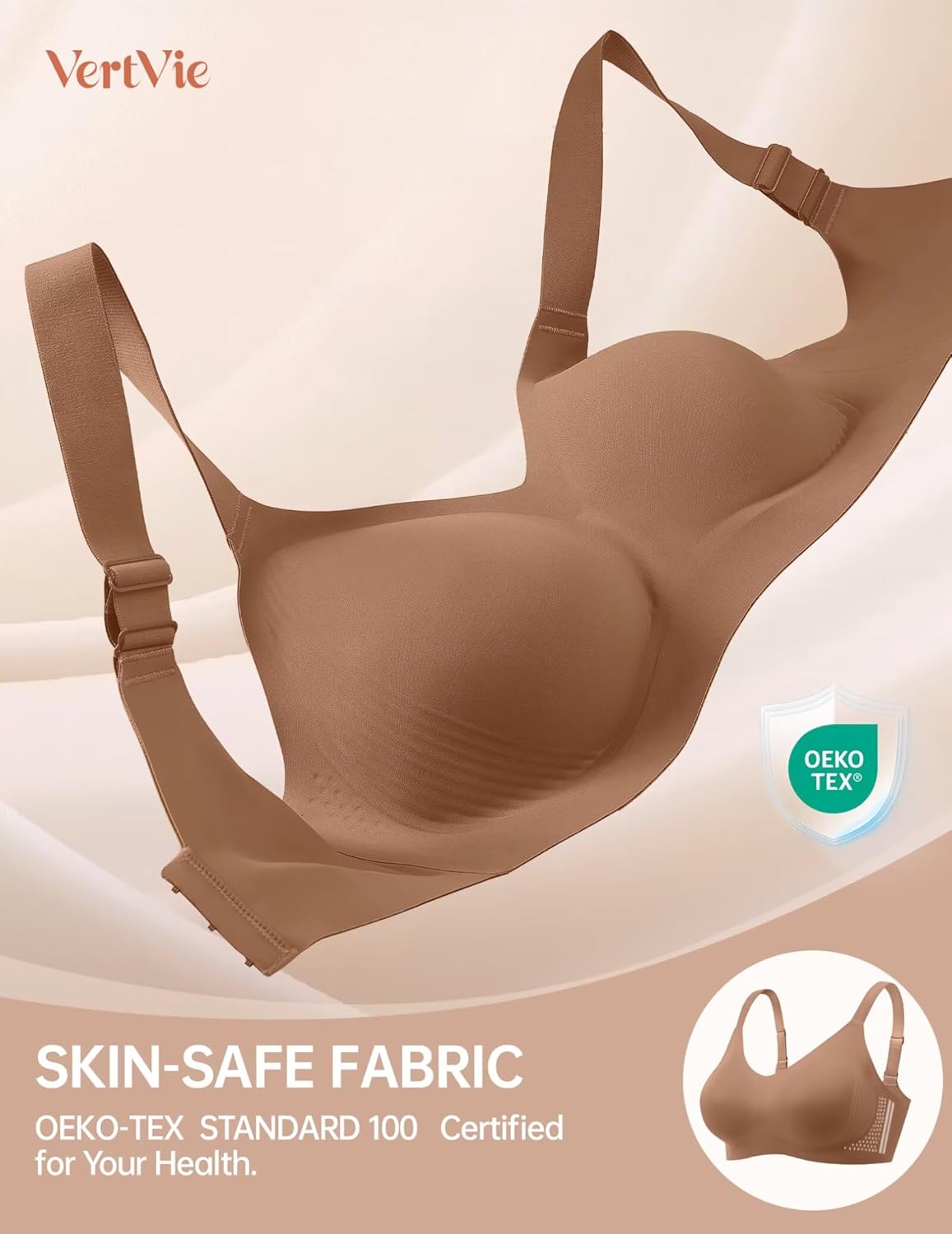 Vertvie Wireless Push-Up Bra - Seamless Full Coverage Comfort for Everyday Wear | Regular & Plus Sizes