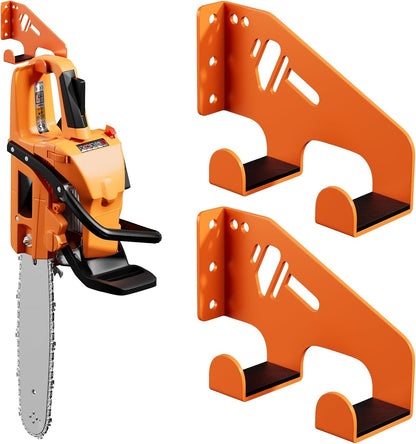 XZHXFX Chainsaw Hanger Wall Mount - Heavy-Duty Garage Organizer with Protective Pad | 2 Pack (Orange)