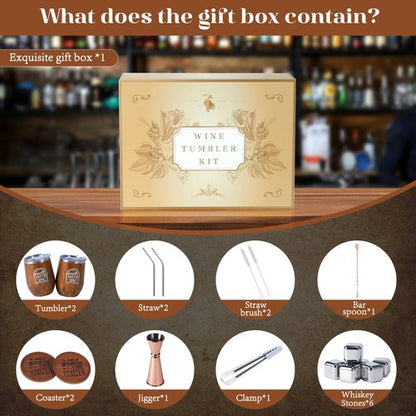 Couples Christmas Gifts For Couples Unique,Useful Christmas Gifts For Parents,Best Gift For Grandparents,Cool Couples Gifts For Anniversary,Personalized Wine Tumbler Couples Gifts For Him And Her