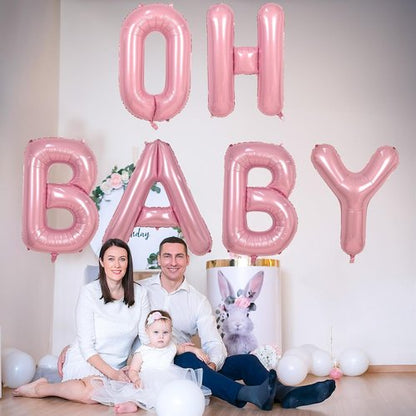 Giant Letter P Foil Balloon - 40 Inch Pastel Pink Inflatable Alphabet Decor for Baby Showers & Parties
