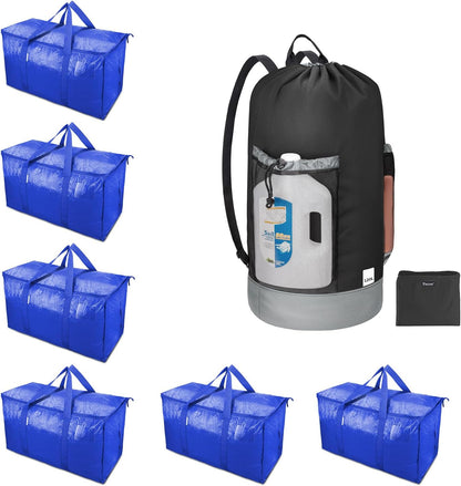 Skiennix Extra Large Moving Bags - 120L Laundry Backpack for Easy Transport