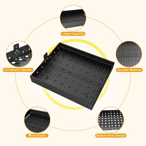 15-28 Inches Stretchable Charcoal Tray Replacement Parts for Chargriller PS9900 2190, 6500, 6800, 8500, Pit Boss Memphis I, Expert 24, High-Temperature Grill Charcoal Basket Pan for Smoke Hollow 47183T-21