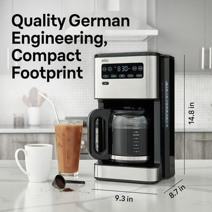 Braun PureFlavor 14-Cup Coffee Maker - Fast Brew, Touch Display & Bold Brew Modes, FlavorCarafe