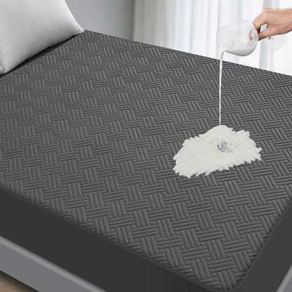 Skiennix Waterproof Mattress Protector | Twin Size, Breathable & Noiseless Ultra-Soft Cover (Gray)