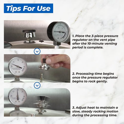 50332 3-Piece Pressure Regulator 5-10-15lb and 09985 Pressure Canner Sealing Rings for Presto Pressure Cooker Canners 16 Quart 18 Quart 23 Quart