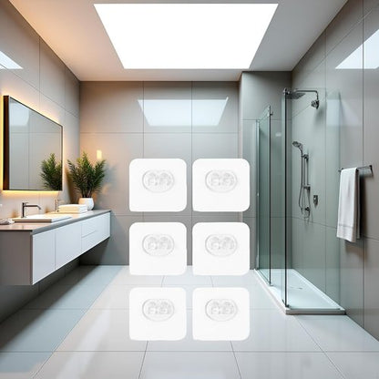 BWESOO Corner Shower Caddy Hooks - 6 Pcs No-Drill Strong Transparent Adhesive for Bathroom Storage