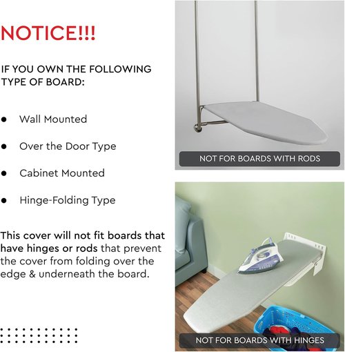 Encasa XO Ironing Board Cover - Thick 4mm Felt Padding, Scorch & Stain Resistant | 54"x15" Standard Size - [Design]