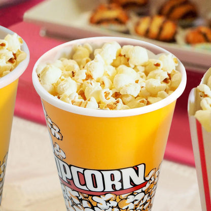 Novelty Place Retro Style Popcorn Containers - Perfect for Movie Night | 7" Tall x 4.5" Diameter (3 Pack)
