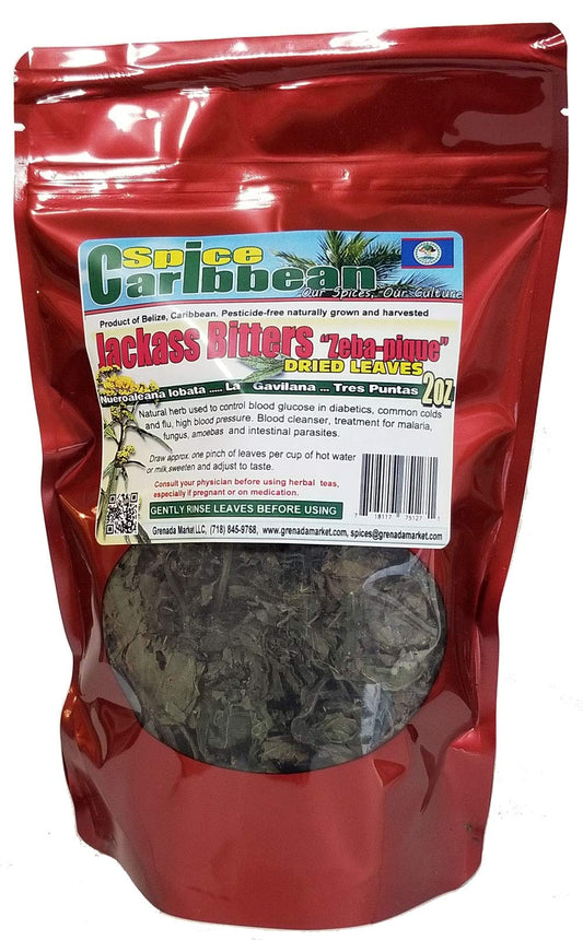 JACKASS BITTERS DRIED LEAVES ak Zeb-a-pique, Tres Puntas, La Gavilana (Neurolaena Lobata) 2Oz .... Product of Belize.