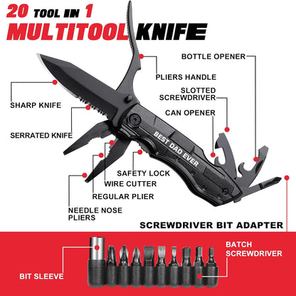 BEST DAD EVER Multitool Knife by [Brand Name] - Perfect Gift for Father's Day, Christmas & Birthdays