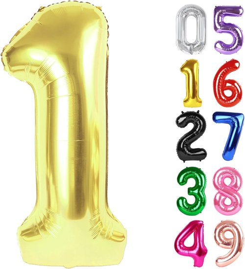 Light Gold Number 1 Balloon - 40 Inch First Birthday Decoration for Boys & Girls | Shiny Party Supplies
