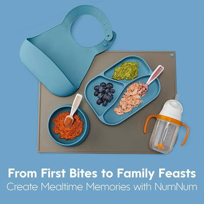 NumNum Baby Spoons Set - Silicone Self-Feeding Utensils for 6+ Months | BPA-Free, 4 Pack in Classic Colors