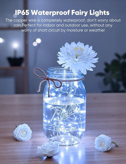 Brightown 14 Pack LED Fairy Lights - Battery Operated Waterproof String Lights | 7ft Silver Wire for DIY Decor