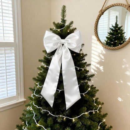 Skiennix White Bow Decor - 2 Pack Large & Small Coquette Wall Backdrop for Weddings & Events