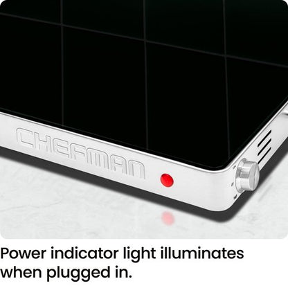 Chefman Electric Warming Tray with Adjustable Temperature Control, Perfect For Buffets, Restaurants, Parties, Events, and Home Dinners, Glass Top Extra Large 21” x 16” Surface Keeps Food Hot – Black