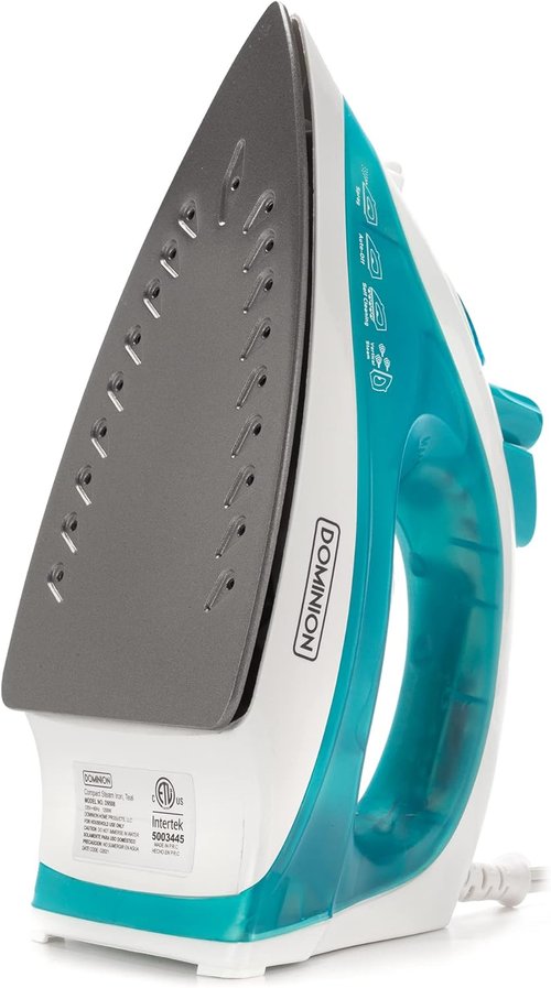 Dominion Advanced Steam Iron - Lightweight 1200W Non-Stick Soleplate with Vertical Steam & Adjustable Thermostat - Teal