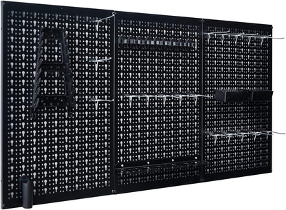 Ultrawall Pegboard Wall Organizer - 4 Ft Metal Tool Storage Kit with 45 Accessories for Garage