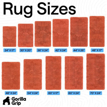 GORILLA GRIP Bath Rug Mat 30x20, Thick Soft Absorbent Chenille, Quick Dry Microfiber Mats, Rubber Backing Washable Shower Floor Rugs, US Designed Bathroom Bathmat Home Decor Accessories, Coral