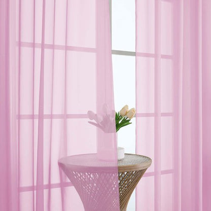 OWENIE Sheer Pink Curtains 108 Inches Long for Living Room Bedroom 2 Panels Set, Lightweight Airy Pink Sheer Curtain, Filmy Voile Rod Pocket, 2 PCS, Each 59" W x 108" L