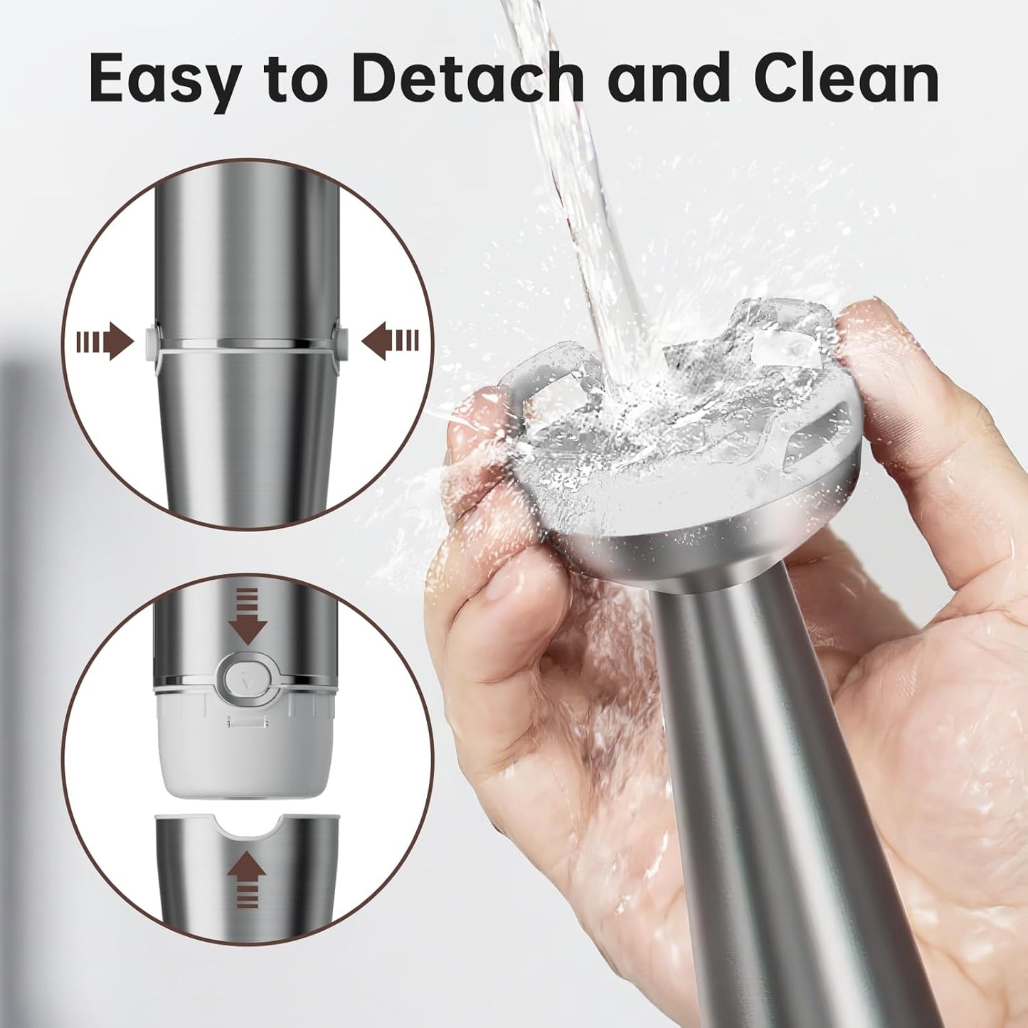 Skiennix Immersion Blender - 1100W Handheld Stick Blender with Variable Speed, Chopper & Whisk - White