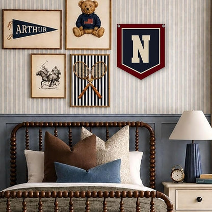 N Pennant Flag Personalized Baby Gifts for Toddler Boys Room Decor - N Variation
