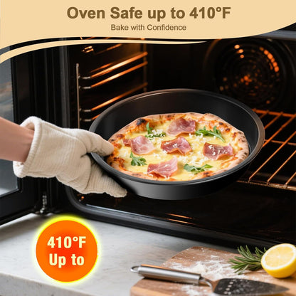 Skiennix 5-Piece Toaster Oven Baking Pan Set - Compact Nonstick Bakeware for RVs & Small Kitchens | Muffin, Loaf, Pizza, Cake & Square Pans