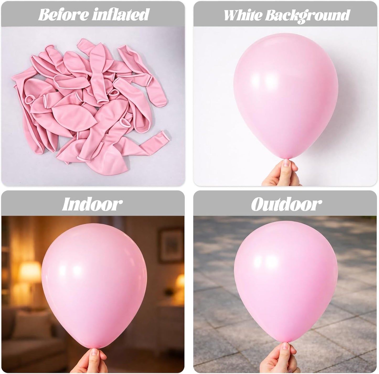 Voircoloria Light Pink Balloons - 66 Pack 12 Inch Pastel Latex Balloons for Birthday, Baby Shower & Weddings