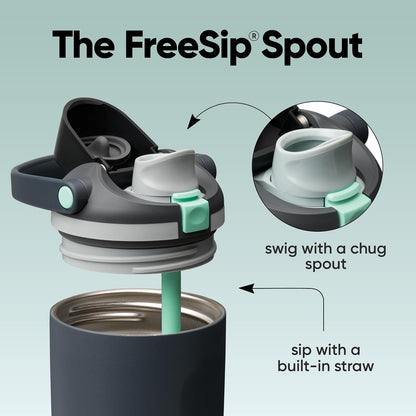 Owala FreeSip Sway Insulated Stainless Steel Water Bottle - 40oz, Two-Way Spout & Built-In Straw, Foggy Tide