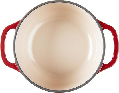 Lodge Enameled Cast Iron Dutch Oven - 1.5 Quart with Lid & Dual Handles - Oven Safe to 500°F - Red