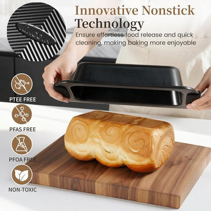 Kikcoin 25 PCS Non-Stick Baking Pans Set - Heavy-Duty Bakeware with Silicone Handles | Oven Safe to 450°F