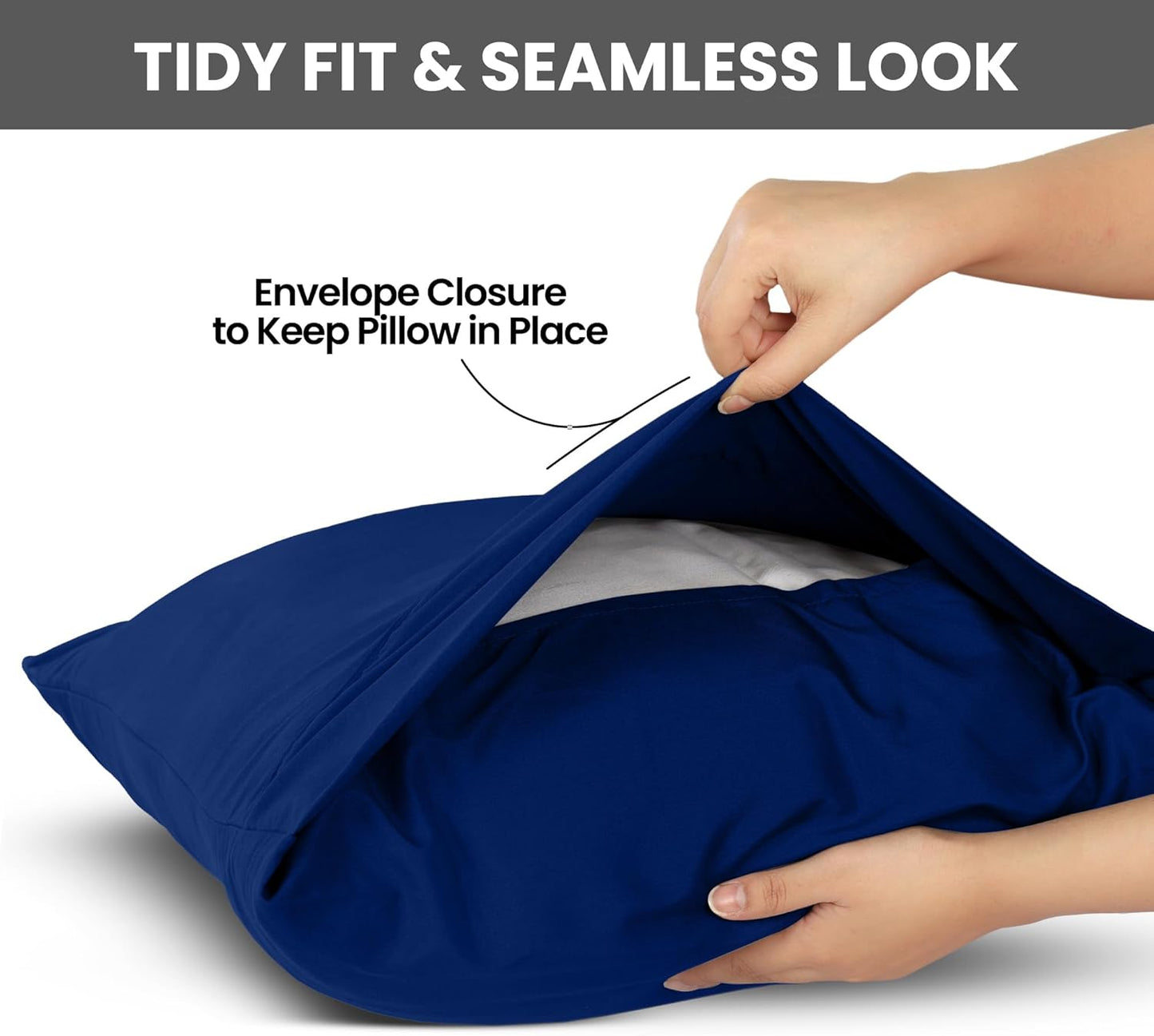Utopia Bedding Standard Pillow Cases - Soft Brushed Microfiber - 2 Pack, Royal Blue, 20 x 26 Inches