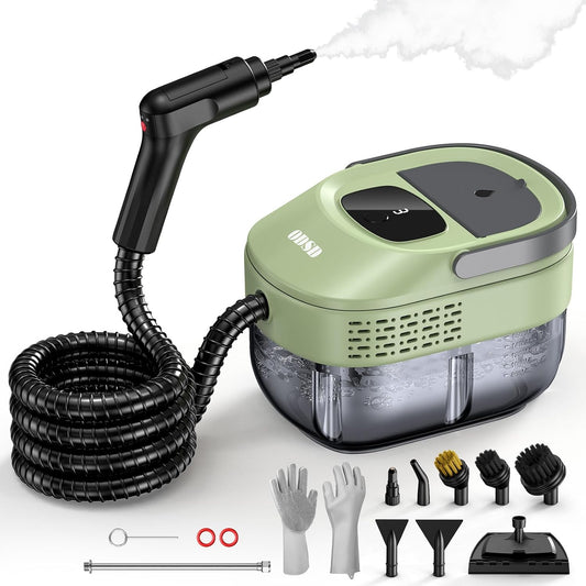 ODSD Steam Cleaner - Handheld 3-Level Adjustable Steamer for Home & Car | 15s Heat-Up, 1.6L Tank, 15 Accessories