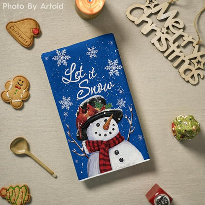 Blue Snowman Kitchen Towels Set of 2 – 18 x 26 Inches (Variation: Blue+2) Artoid Mode