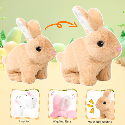 Oprtuisi Bunby - Realistic Bunny Toy with Lifelike Movements & Handmade Design | Perfect Easter Gift (Brown)