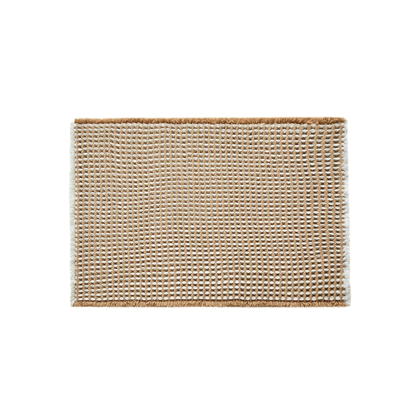 TYUU Waffle Bath Mat, Boho Bathroom Rugs Non Slip Washable Super Absorbent Quick Dry Bath Mat Farmhouse Bathroom Decor, 24"x16" Khaki and White