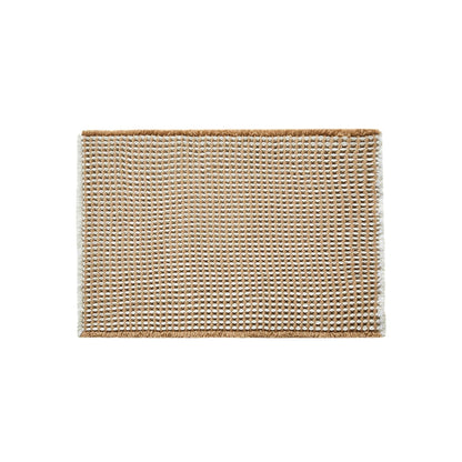 TYUU Waffle Bath Mat, Boho Bathroom Rugs Non Slip Washable Super Absorbent Quick Dry Bath Mat Farmhouse Bathroom Decor, 24"x16" Khaki and White