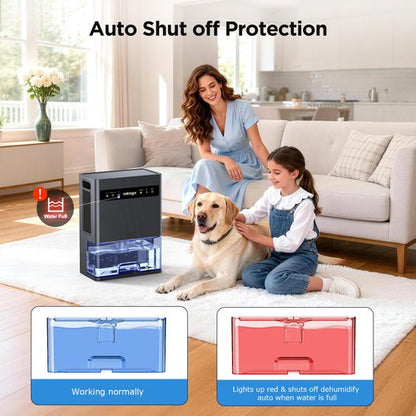 Dehumidifier, 106 OZ Water Tank Dehumidifiers for Home, 1000 sq.ft Quiet Dehumidifier for Basement Bathroom Bedroom RV with Auto Shut Off, Timer, Sleep Mode, 7 Color Light, Gray