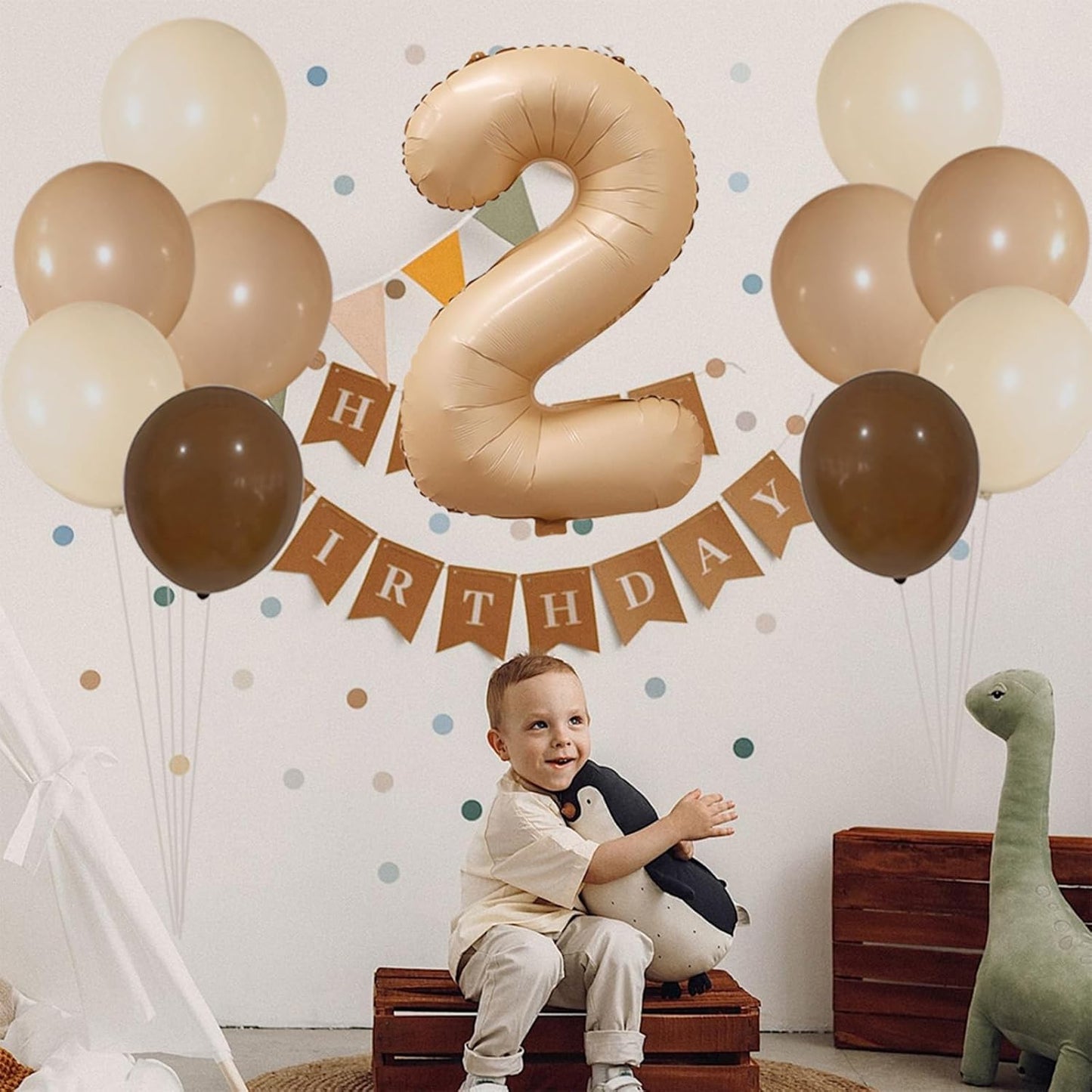 Skiennix 32-Inch Cream Number One Foil Balloon - Perfect for 1st Birthday & Baby Shower Decor