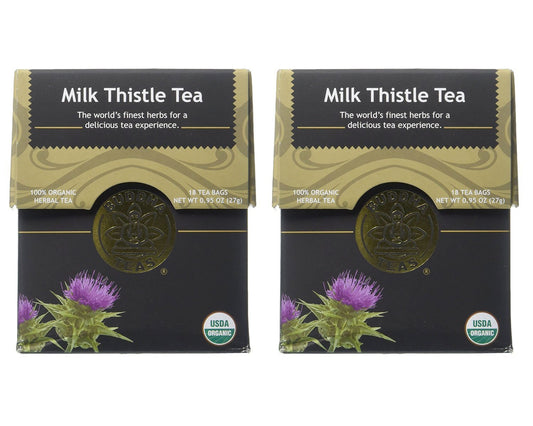 Organic Milk Thistle Tea - Kosher, Caffeine Free, GMO-Free - 18 Bleach Free Tea Bags (Pack of 2)