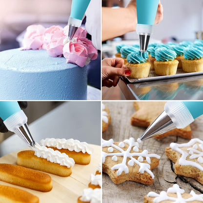 Wilton 34-Piece Cake Decorating Set - Piping Bags, 24 Stainless Steel Tips & Icing Smoothers