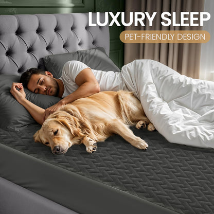 Utopia Bedding Waterproof Mattress Protector - Premium Soft Fabric, Twin Size (Gray), Fits 15" Deep