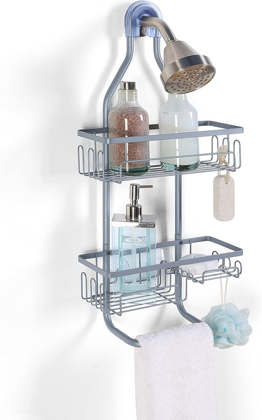 SunnyPoint Shower Head Caddy Organizer - Sturdy Tubing Structure | Standard Size, Grey
