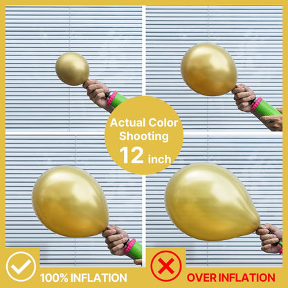 PartyWoo Metallic Gold Balloons - 50pcs 5 Inch Chrome Latex Balloons for Celebrations & Events
