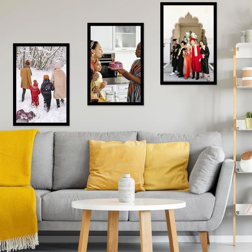 JCJMY 22.375x34 Black Picture Frame - Versatile Wall Hanging for Posters & Photos | Horizontal & Vertical Formats