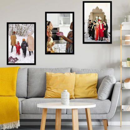 JCJMY 22.375x34 Black Picture Frame - Versatile Wall Hanging for Posters & Photos | Horizontal & Vertical Formats