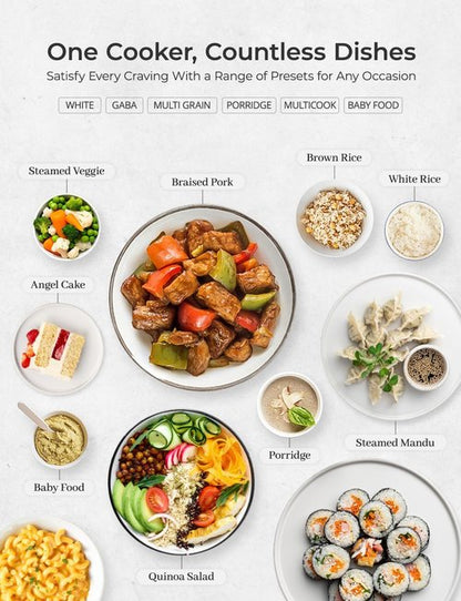 CUCKOO Micom Rice Cooker - 6-Cup Uncooked | 12-Cup Cooked | Nonstick Pot, 9 Menu Options, Fuzzy Logic, Gray