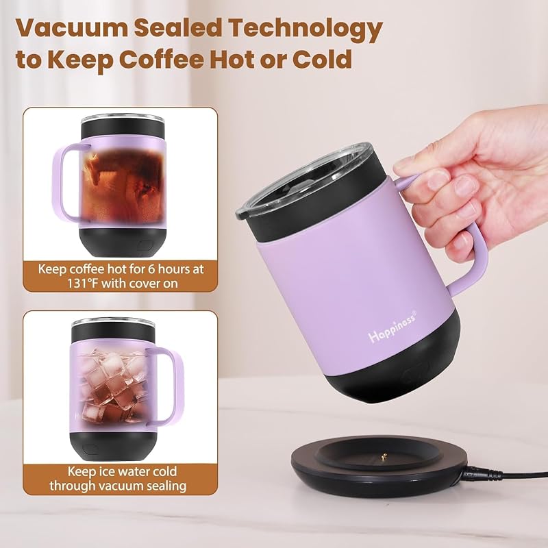 Self-Heating Coffee Mug 16oz - Temperature Control Smart Cup