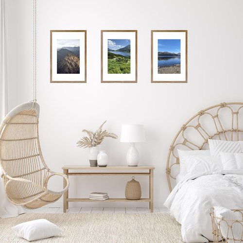 JCJMY 11x17 Picture Frame Rustic Brown with 8x10 Mat, Display Photo 8x10 with Mat or 11 x 17 Without Mat, Wall Hanging Large 11x17 Poster Frame with Shatter Resistant Plexiglass, Rustic Brown