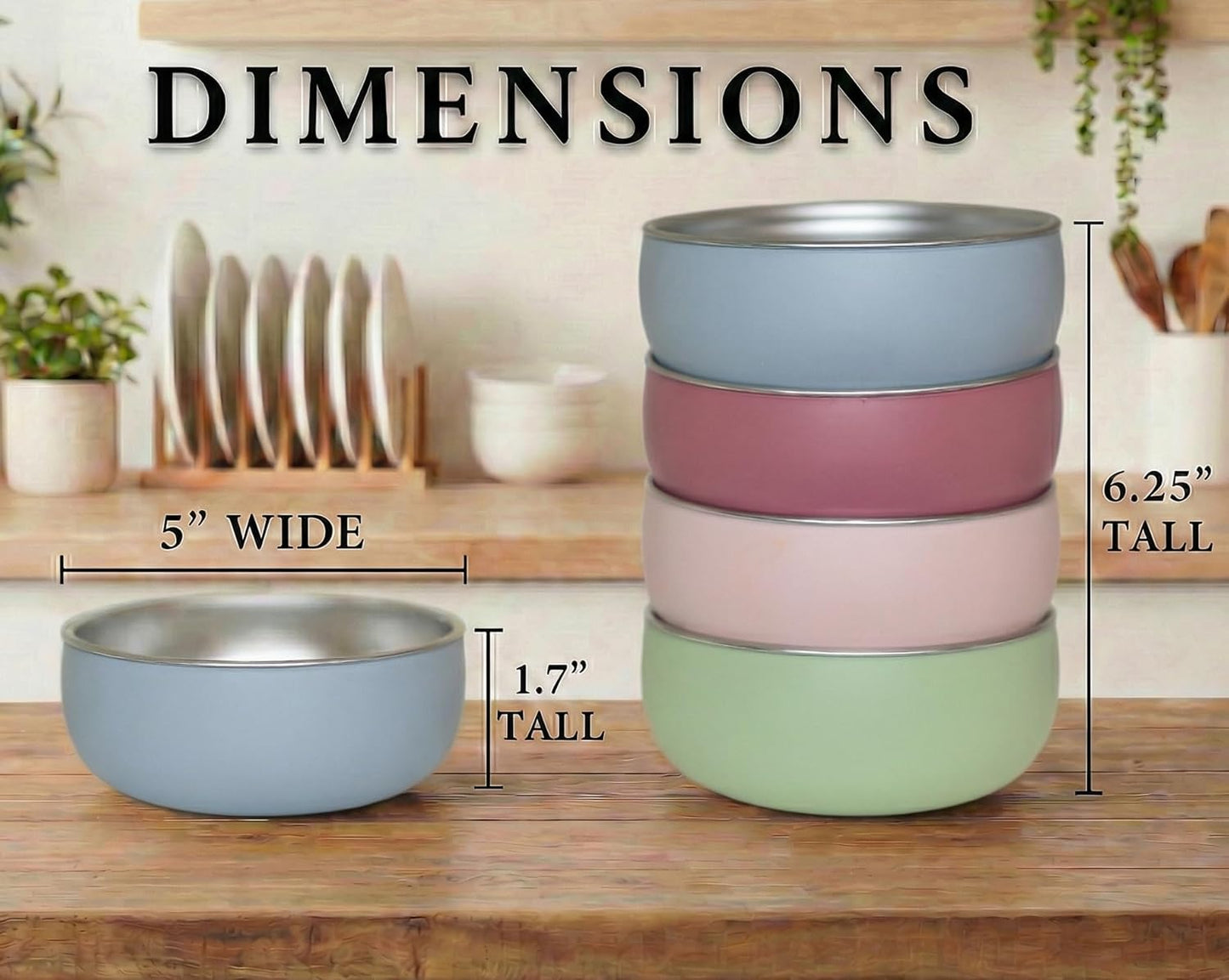 Monkey Proof™ Child Bowl Set - Non-Toxic Stainless Steel with Non-Slip Silicone Shell | 5” Multi-Color, Unbreakable & Mess-Free Feeding for Kids